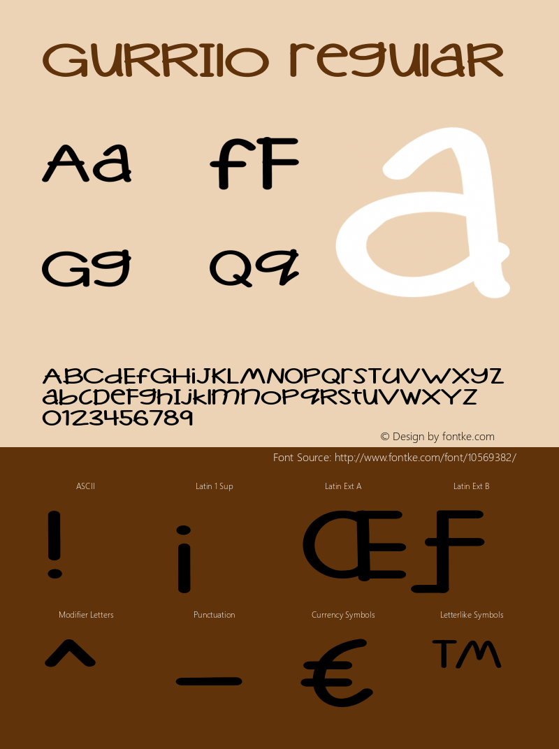 Gurrilo Regular Version 1.000 Font Sample