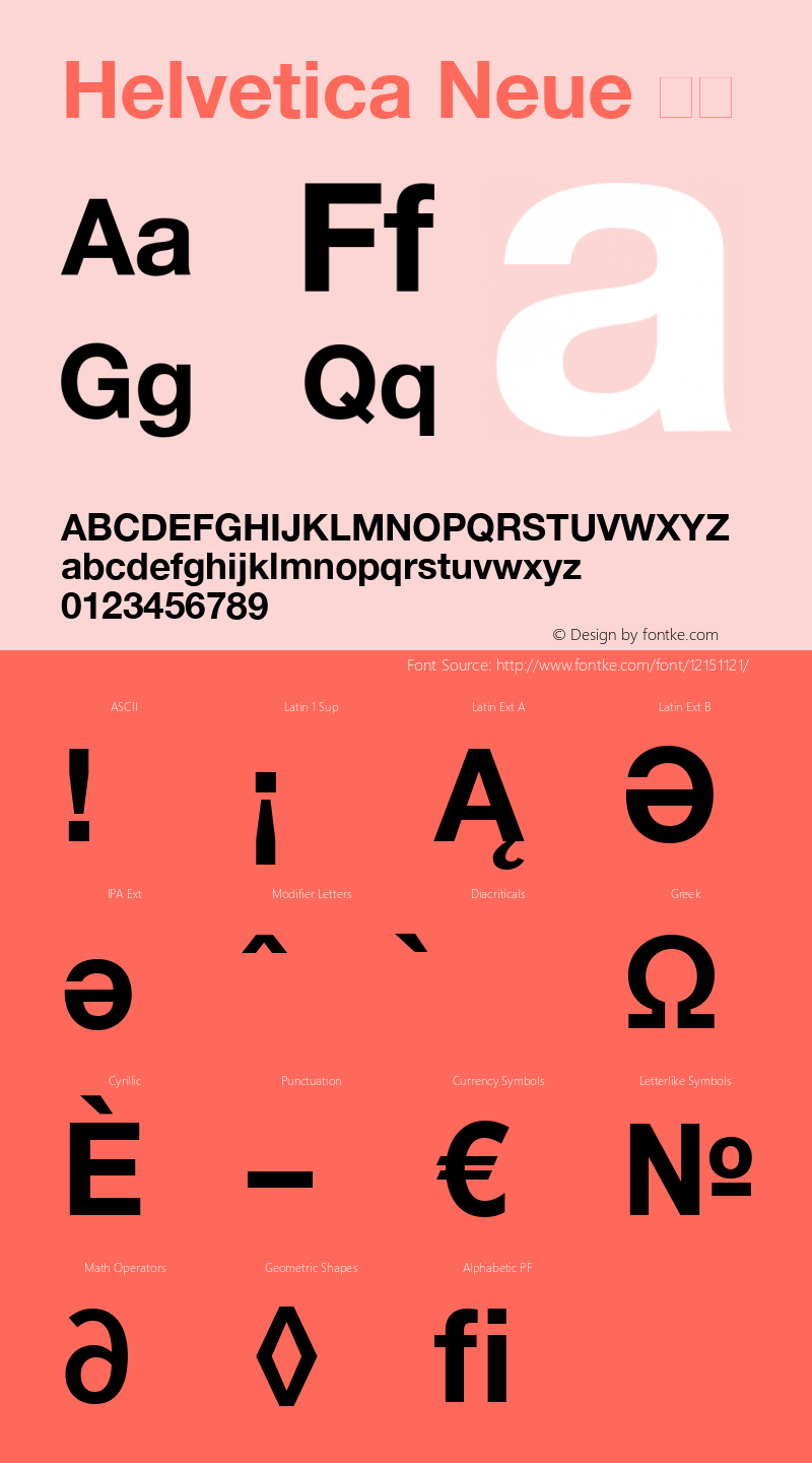 Helvetica Neue 粗体 6.1d8e1 Font Sample
