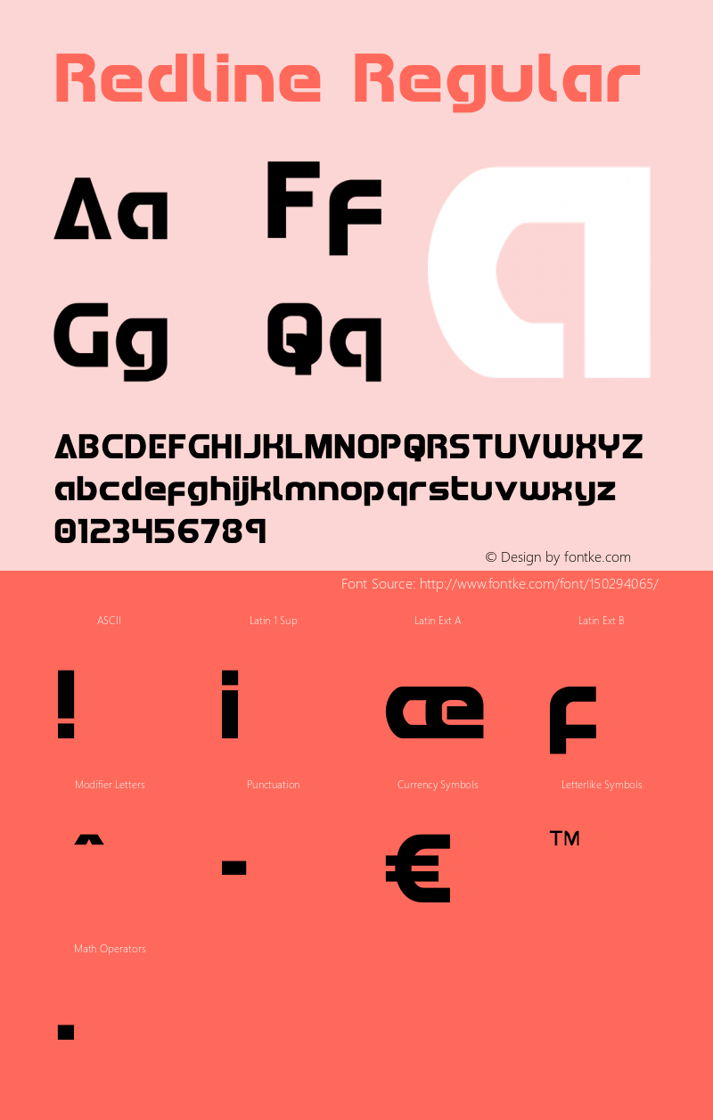 Redline Version 1.1; 2019 Font Sample