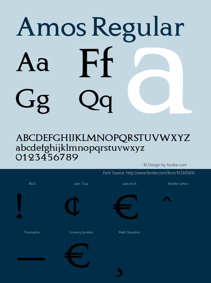 Amos Regular 1.0 Fri May 14 11:58:56 1999 Font Sample