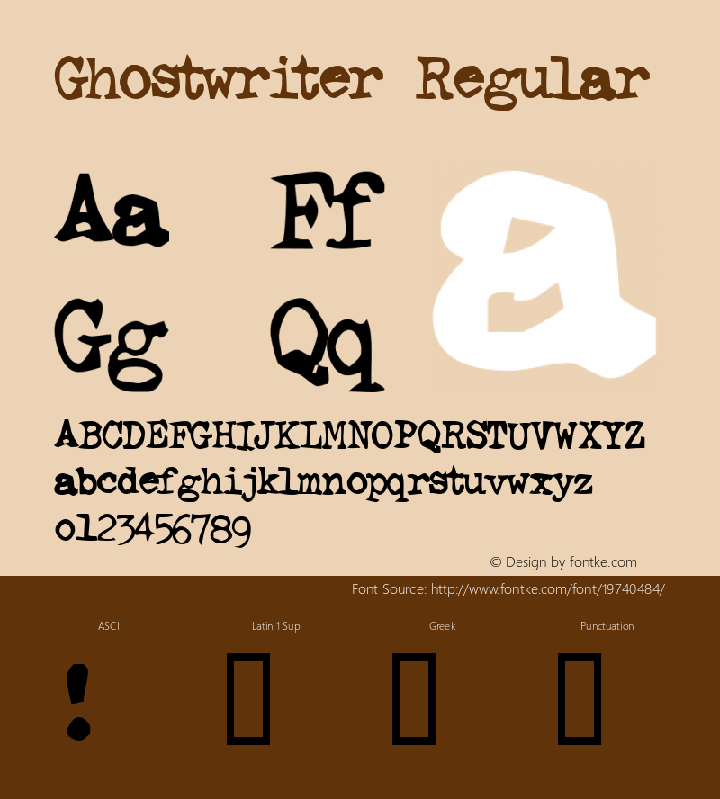 Ghostwriter 2 Font Sample