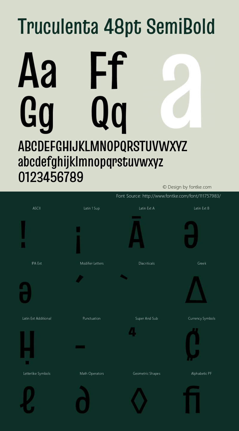 Truculenta 48pt SemiBold Version 1.002 Font Sample