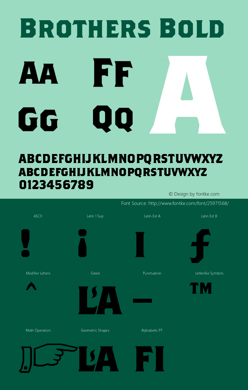 BrothersBold Version 001.000 Font Sample