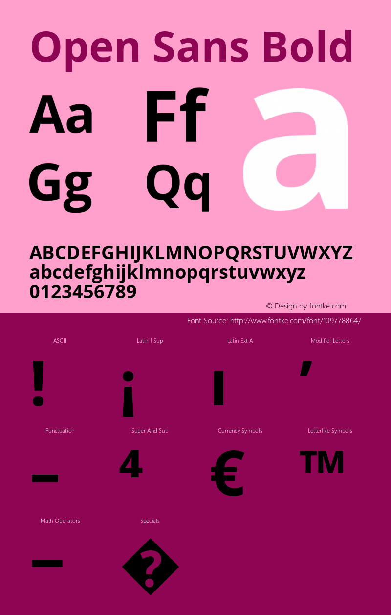 Open Sans Bold Version 1.10 Font Sample