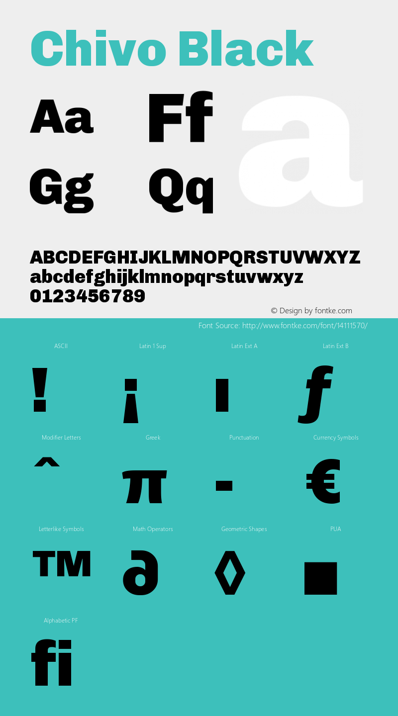 Chivo Black Version 1.001 Font Sample