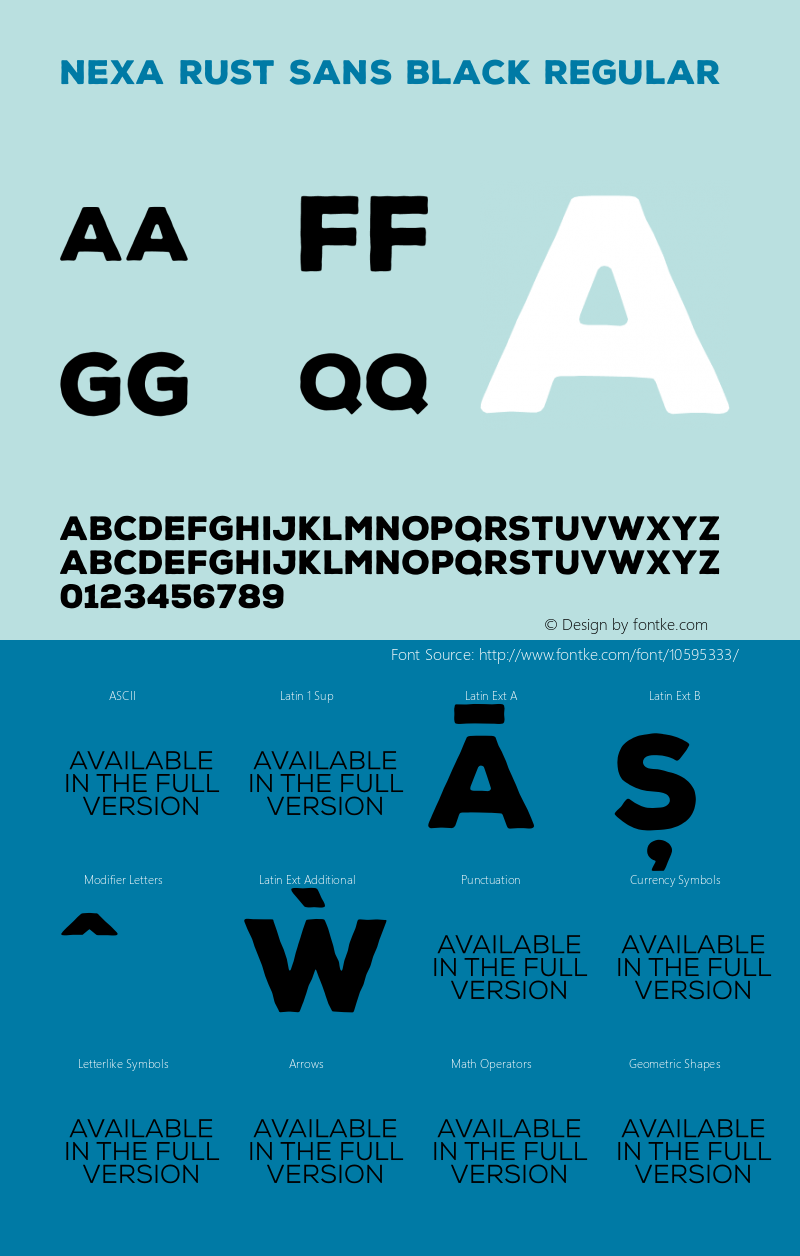 Nexa Rust Sans Black Regular Version 1.000;PS 001.000;hotconv 1.0.70;makeotf.lib2.5.58329 DEVELOPMENT Font Sample