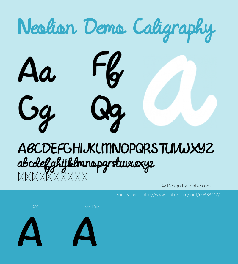Neolion Demo Caligraphy Version 1.003;Fontself Maker 3.1.2 Font Sample