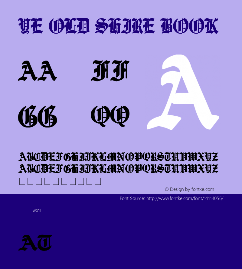 Ye Old Shire Book Version 1.00 June 5, 2008, i Font Sample