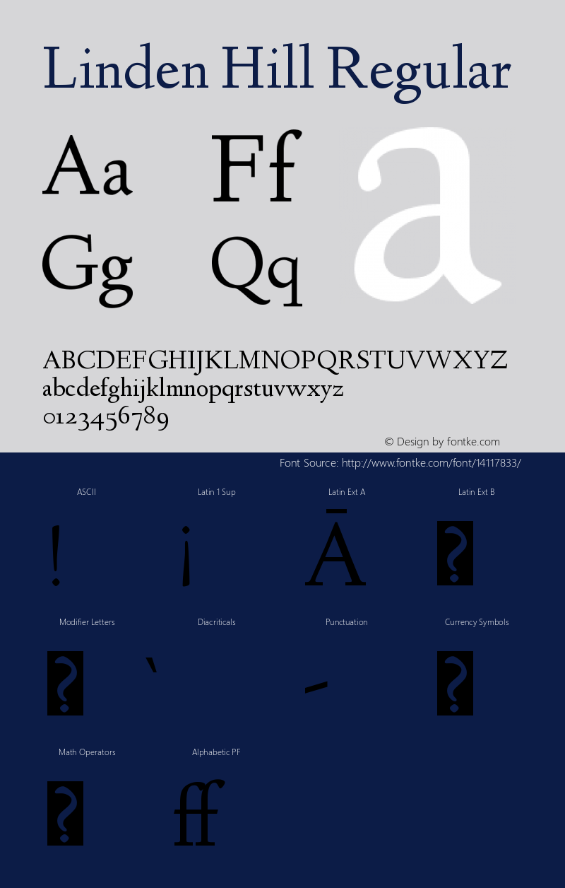 Linden Hill Regular Version 1.202 Font Sample