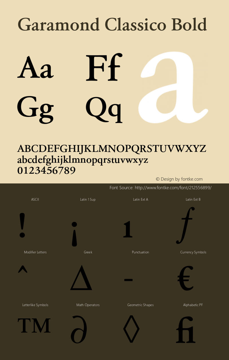 Garamond Classico Bold Version 1.10图片样张