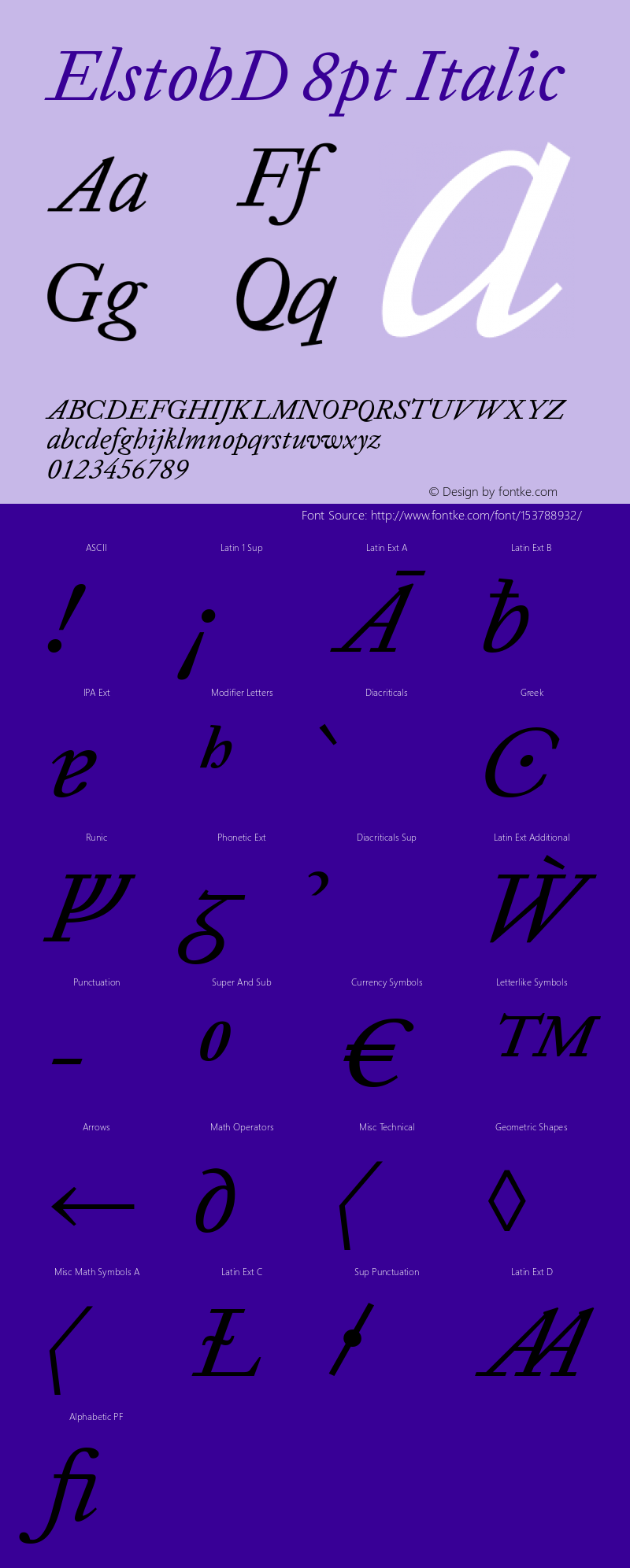 ElstobD 8pt Italic Version 1.012; ttfautohint (v1.8.3) Font Sample