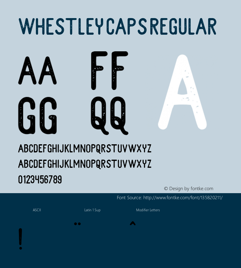 Whestley caps  Font Sample