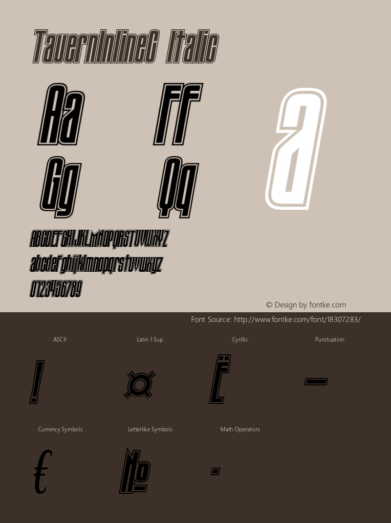 TauernInlineC Italic OTF 1.0;PS 001.000;Core 116;AOCW 1.0 161 Font Sample