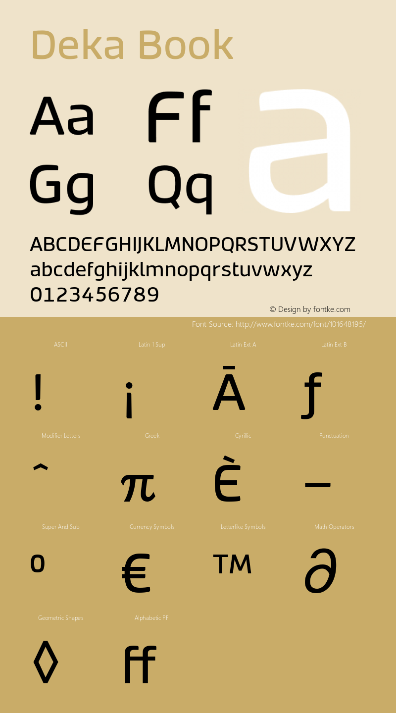 Deka Book Version 1.006;hotconv 1.0.10 Font Sample