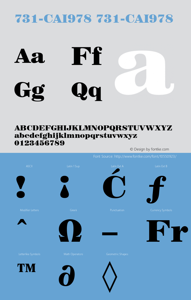 731-CAI978 731-CAI978 Version 3.0 Font Sample