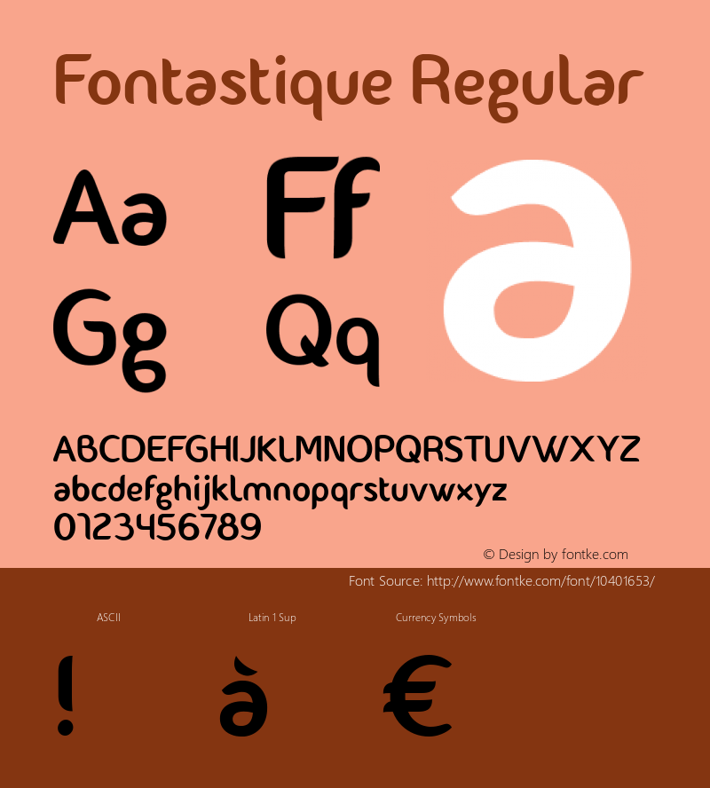Fontastique Regular Unknown Font Sample