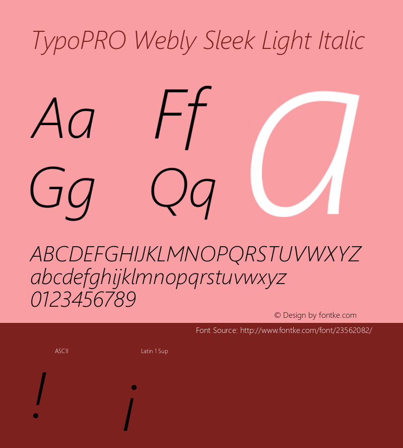 TypoPRO WeblySleek UI Light Italic Version 5.22 January 23, 2013 Font Sample