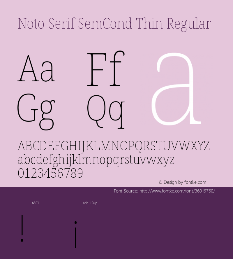Noto Serif SemiCondensed Thin Version 2.000;GOOG;noto-source:20170915:90ef993387c0 Font Sample
