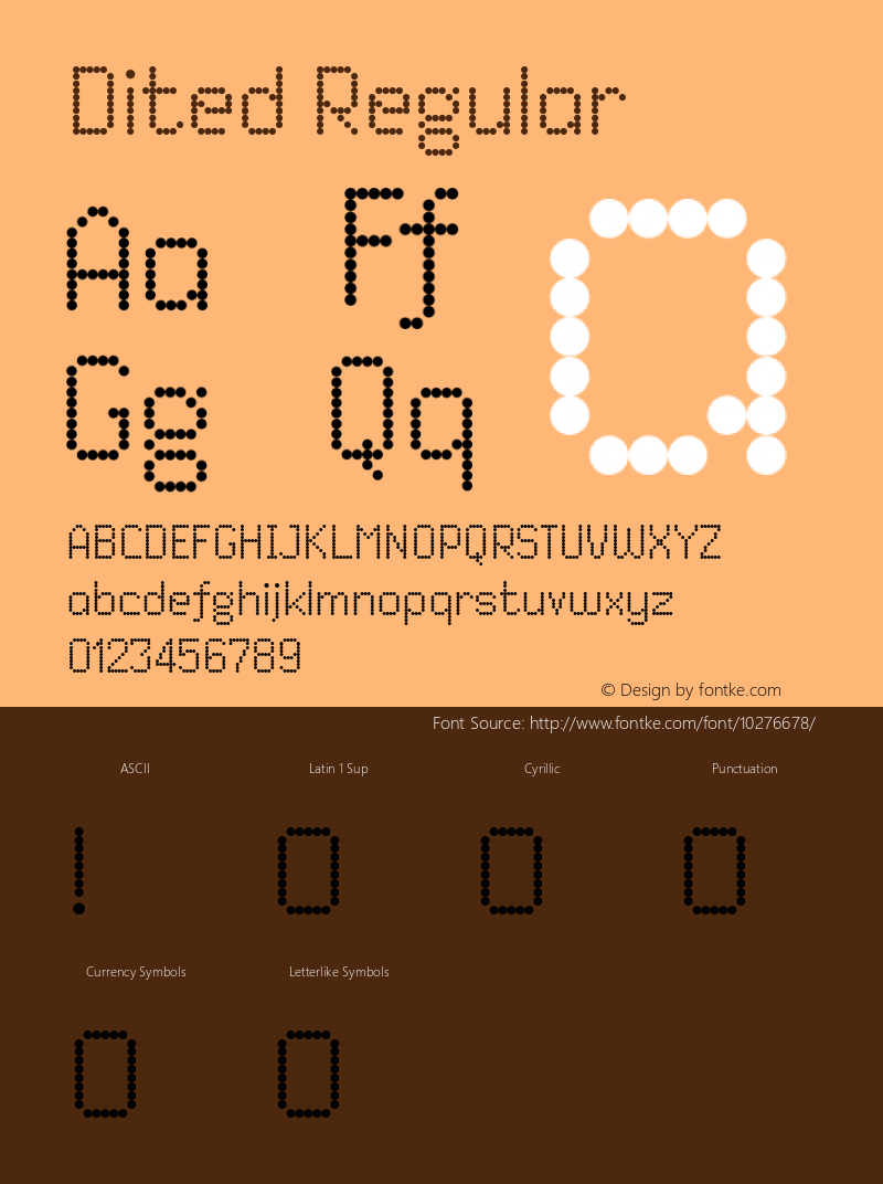 Dited Regular Version 1.000 2009 initial release Font Sample