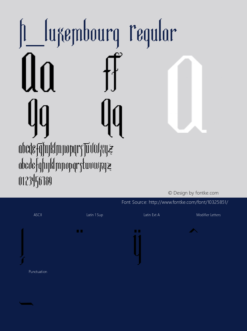 H_Luxembourg Regular 1997.01.21 Font Sample