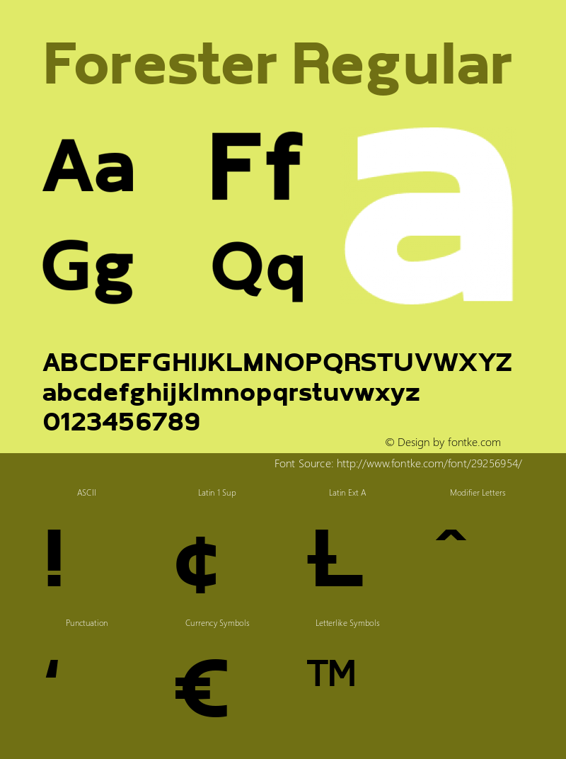 Forester  Font Sample