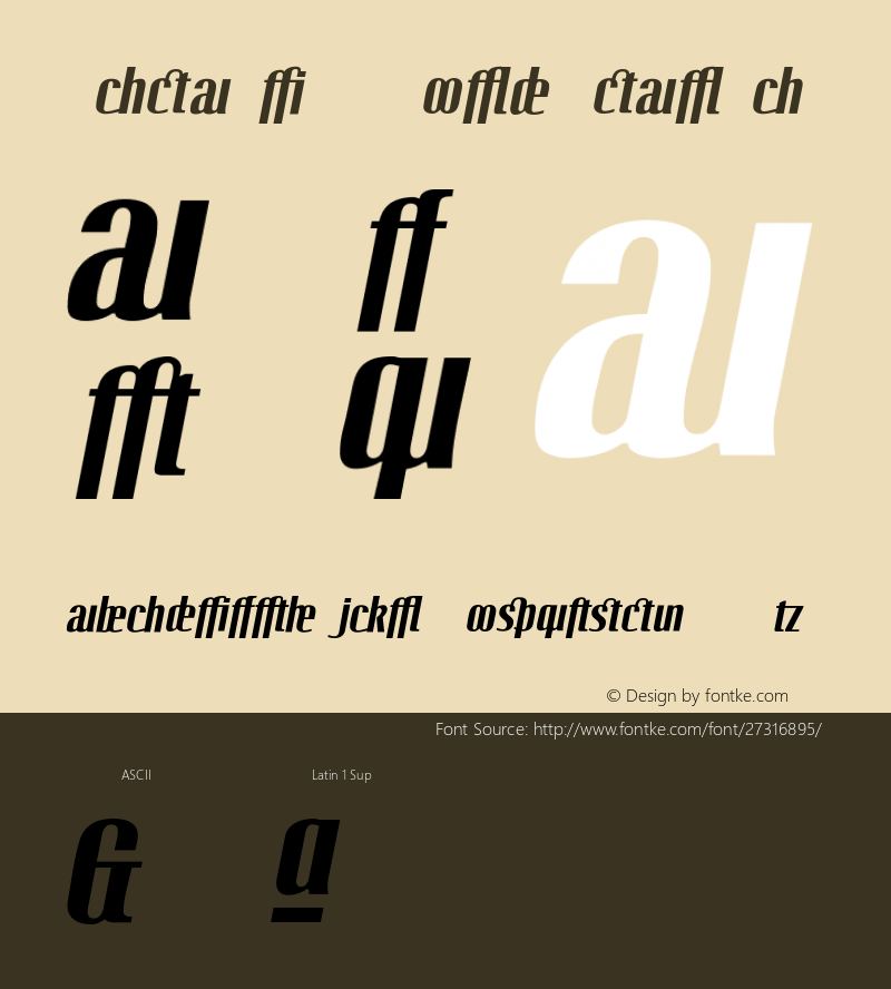 Octane LT Bold Italic Addition Version 2.01;2005 Font Sample