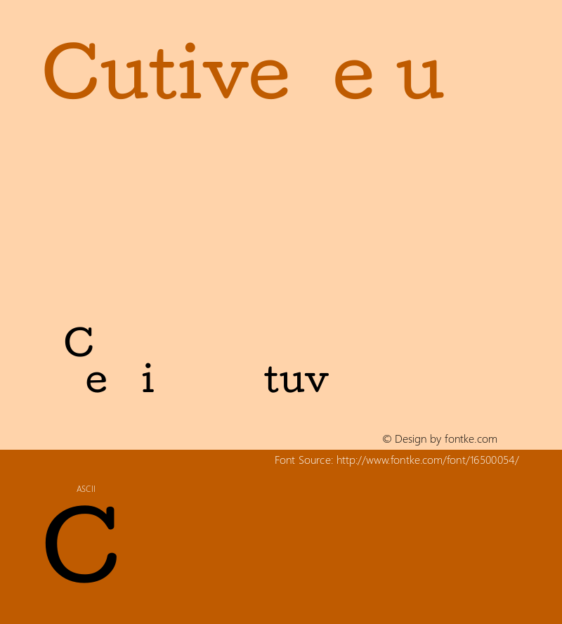 Cutive Regular Version 1.002 Font Sample