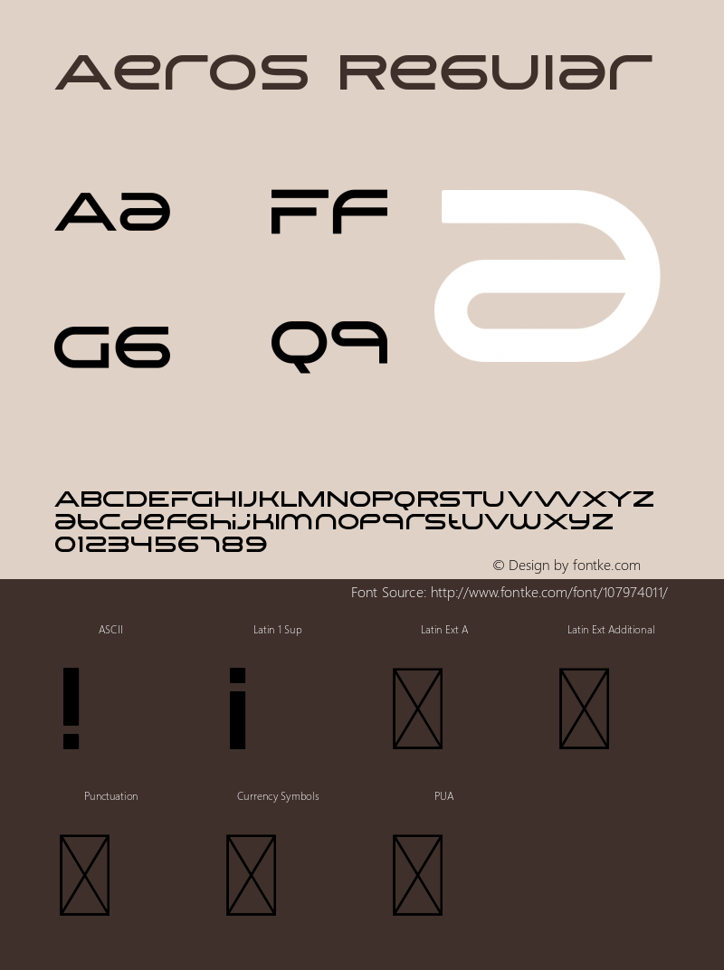 Aeros Version 1.004;Fontself Maker 3.5.1 Font Sample