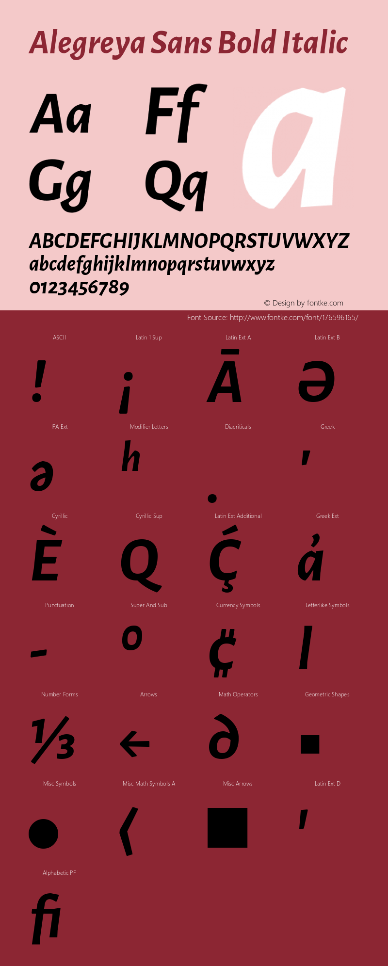 Alegreya Sans Bold Italic Version 2.009; ttfautohint (v1.8.3)图片样张