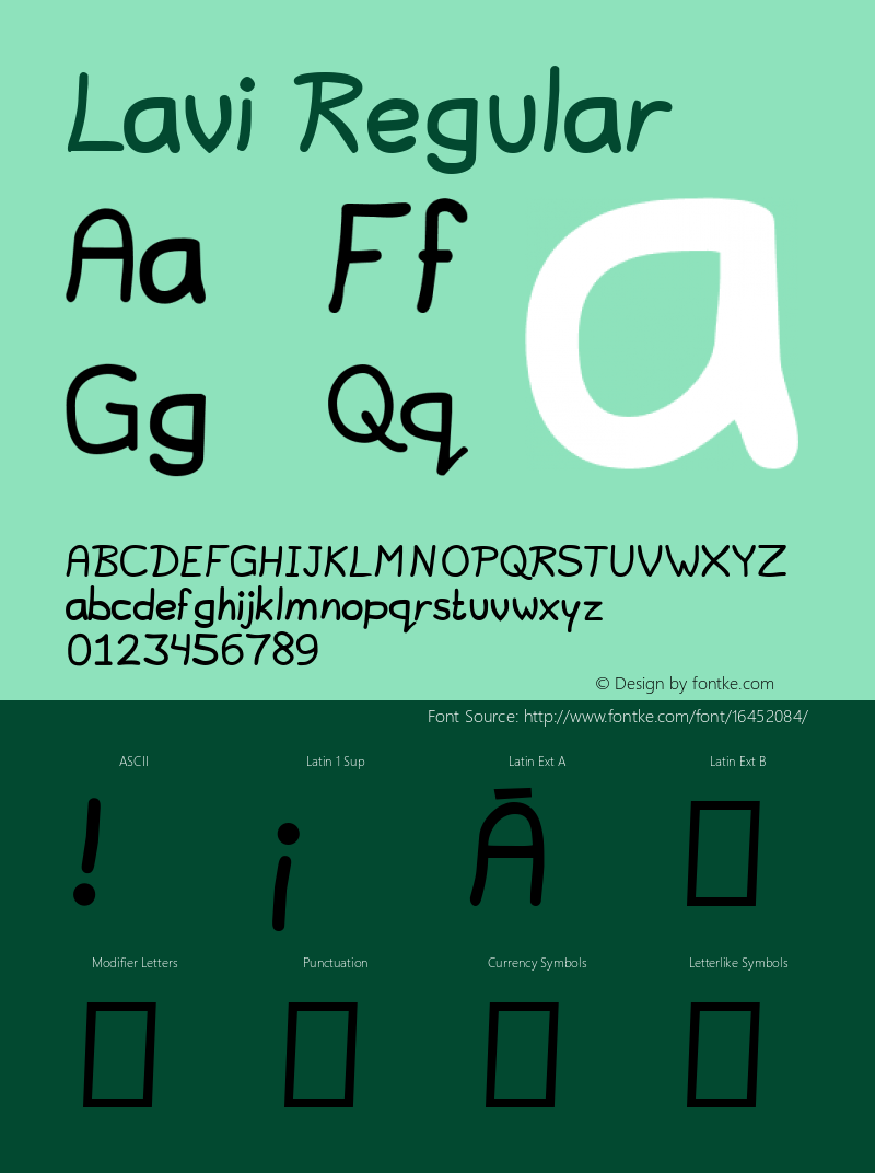 Lavi Regular Version 1.0 Font Sample