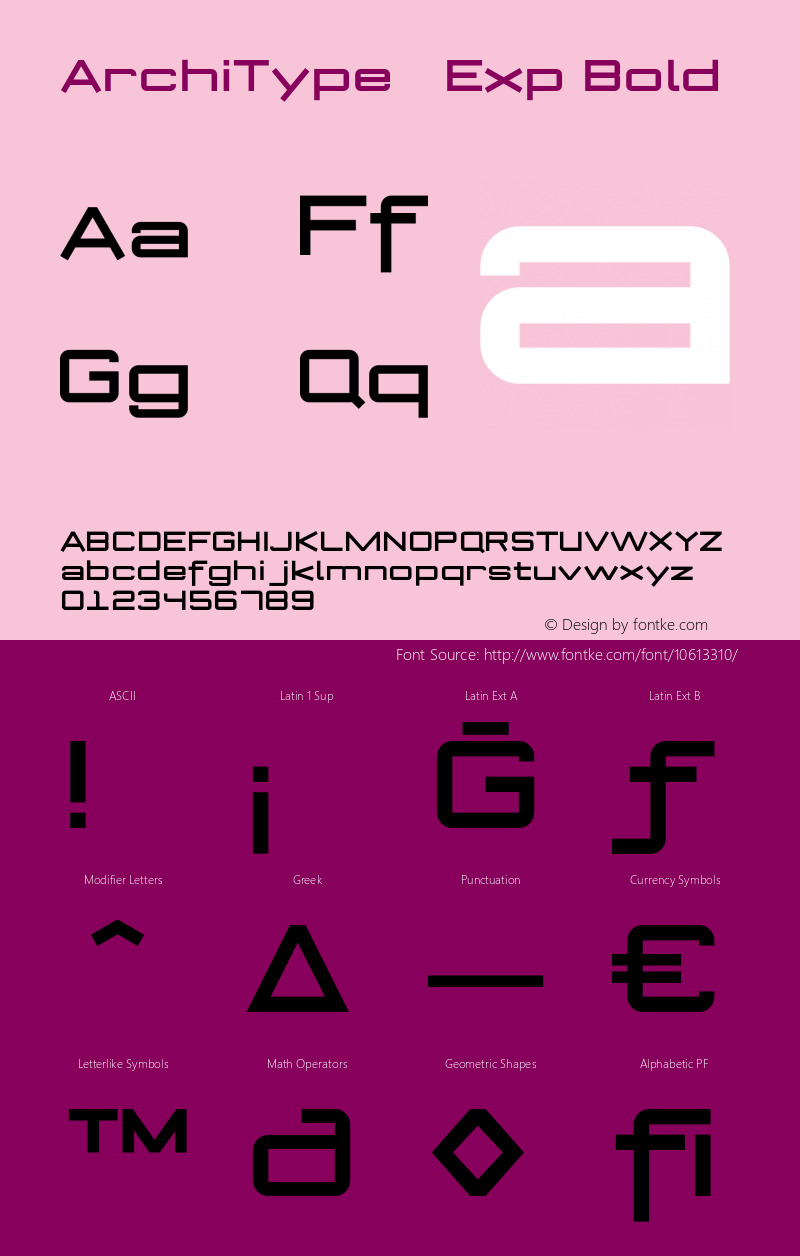 ArchiType   Exp Bold Version 1.001;com.myfonts.archiness.architype.expanded-bold-92673.wfkit2.3uLi Font Sample