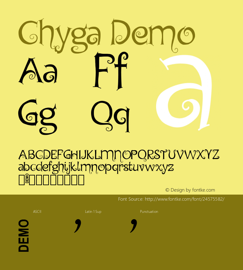 Chyga Demo Version 1.000 Font Sample