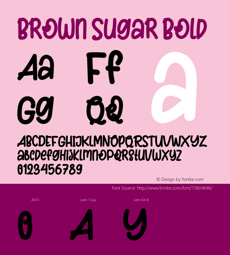 Brown Sugar Bold Version 1.005;Fontself Maker 3.5.1 Font Sample