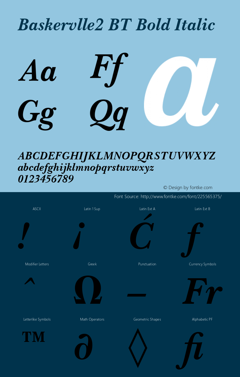 Baskervlle2 BT Bold Italic Version 1.01 emb4-OT图片样张