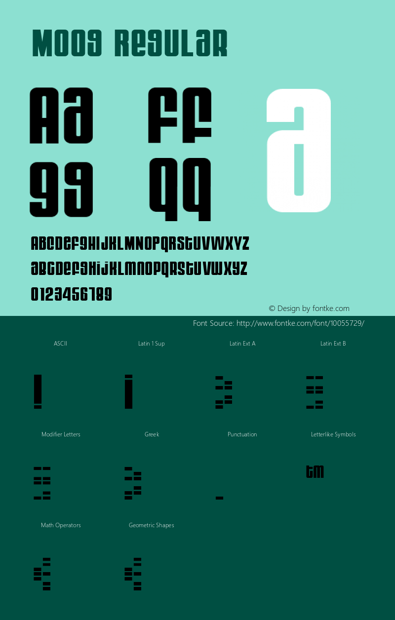 Moog Regular Macromedia Fontographer 4.1.2 9/28/00 Font Sample