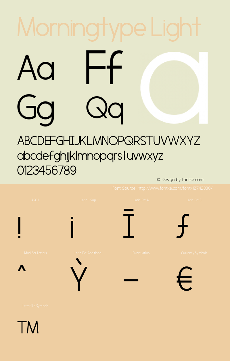 Morningtype Light Version 1.000 Font Sample