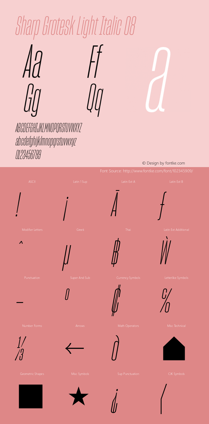 Sharp Grotesk Light Italic 08 Version 1.003 Font Sample