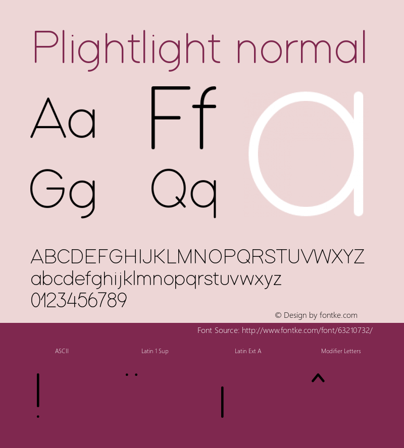 Plightlight Version 1 Font Sample