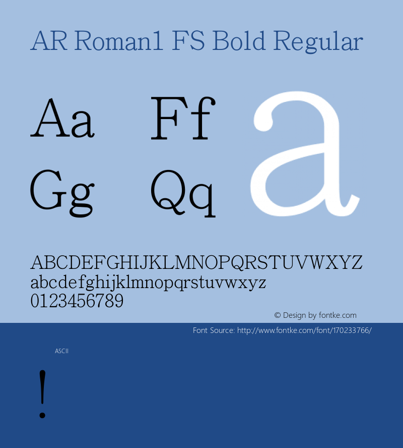 AR Roman1 FS Bold Version 2.10图片样张