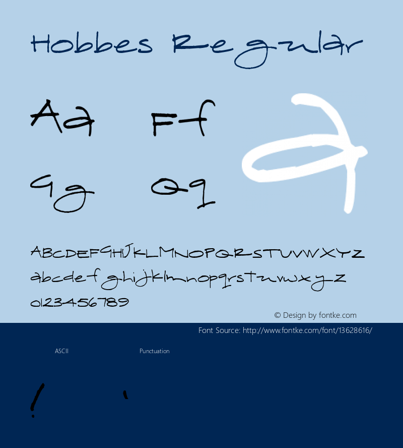 Hobbes Regular Version 1.00 August 29, 2005, initial release Font Sample