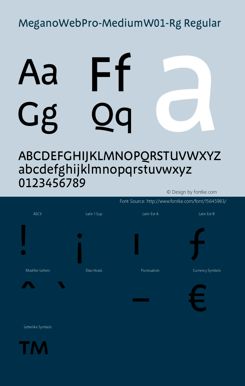 MeganoWebPro-MediumW01-Rg Regular Version 7.504 Font Sample