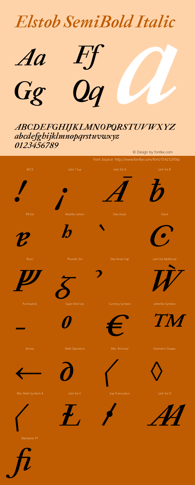 Elstob SemiBold Italic Version 1.013; ttfautohint (v1.8.3) Font Sample