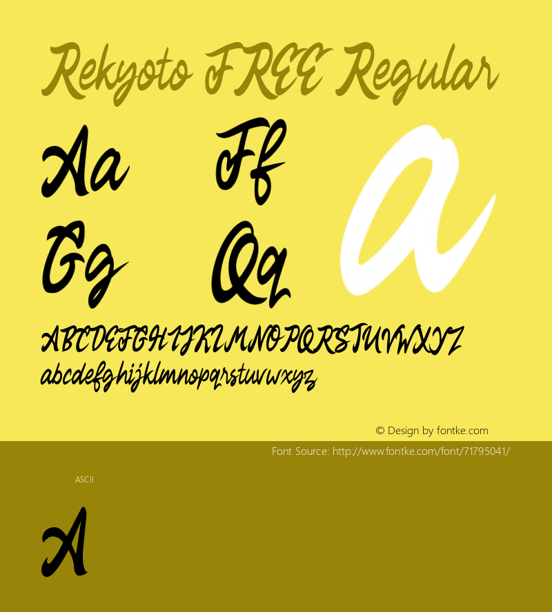 Rekyoto FREE Version 1.000 Font Sample