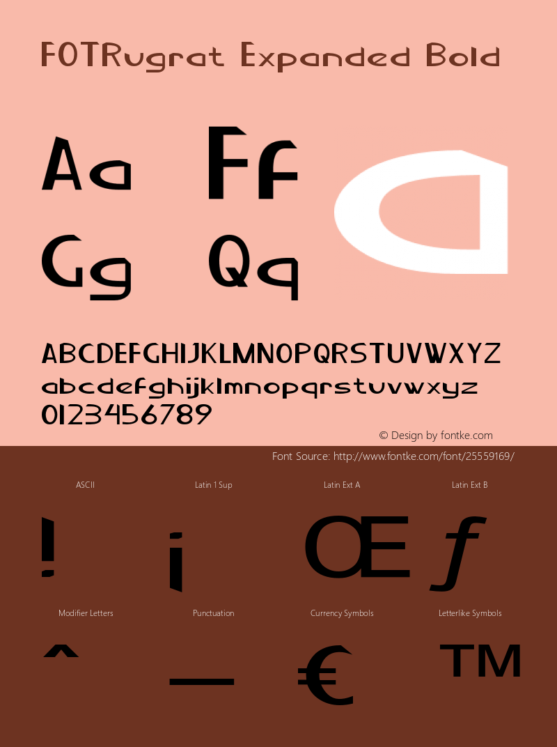 FOTRugrat-ExpandedBold Version 1.000 Font Sample