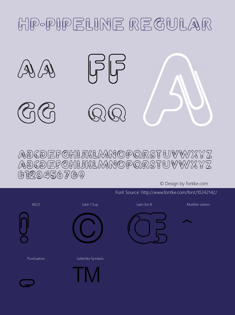 HP-Pipeline Regular 2 Font Sample