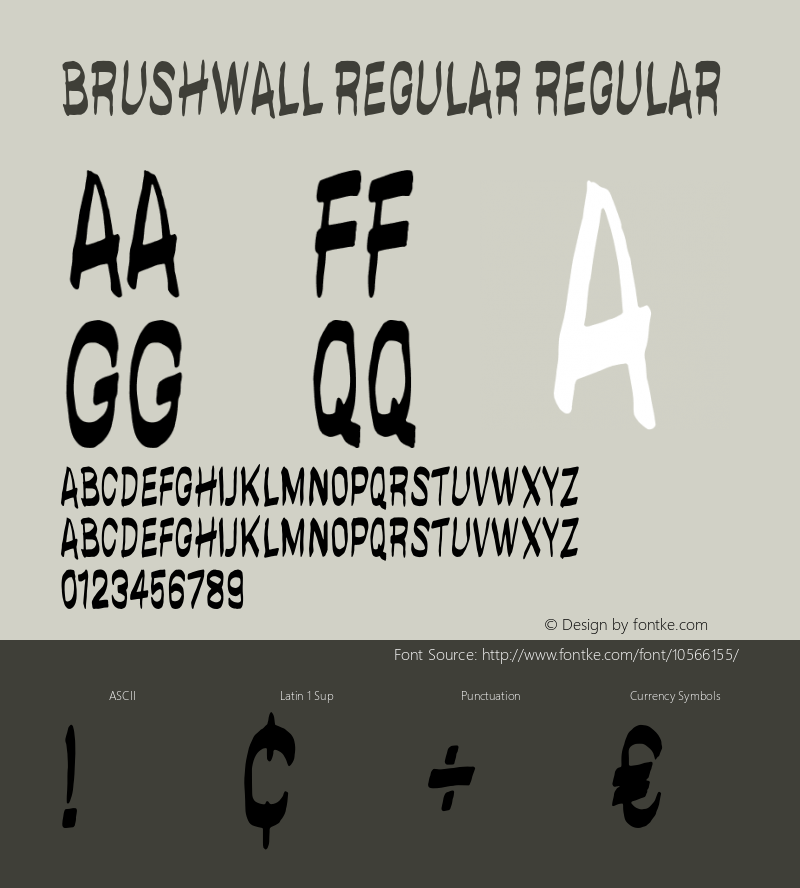 brushwall regular Regular Unknown Font Sample