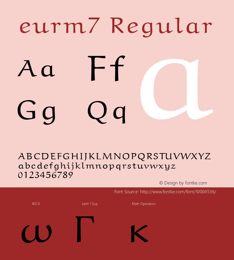 eurm7 Regular 1.2/19-Jan-95 Font Sample