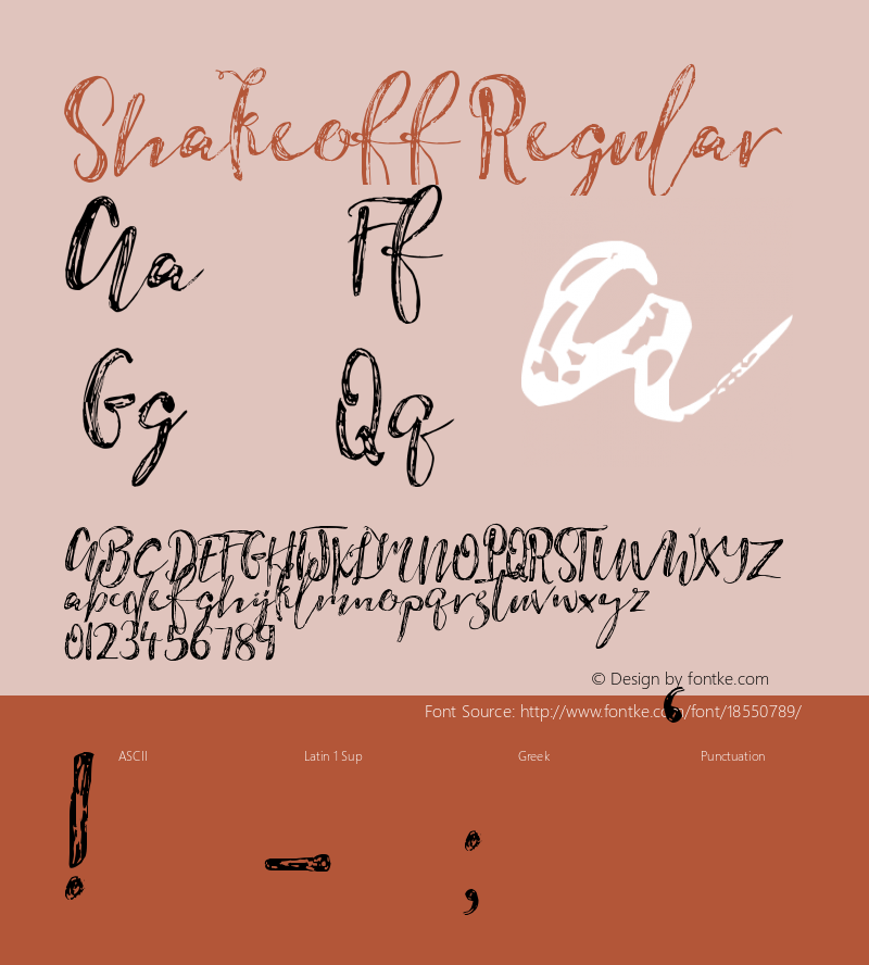 Shakeoff Regular Version 1.00 November 8, 2016, initial release Font Sample