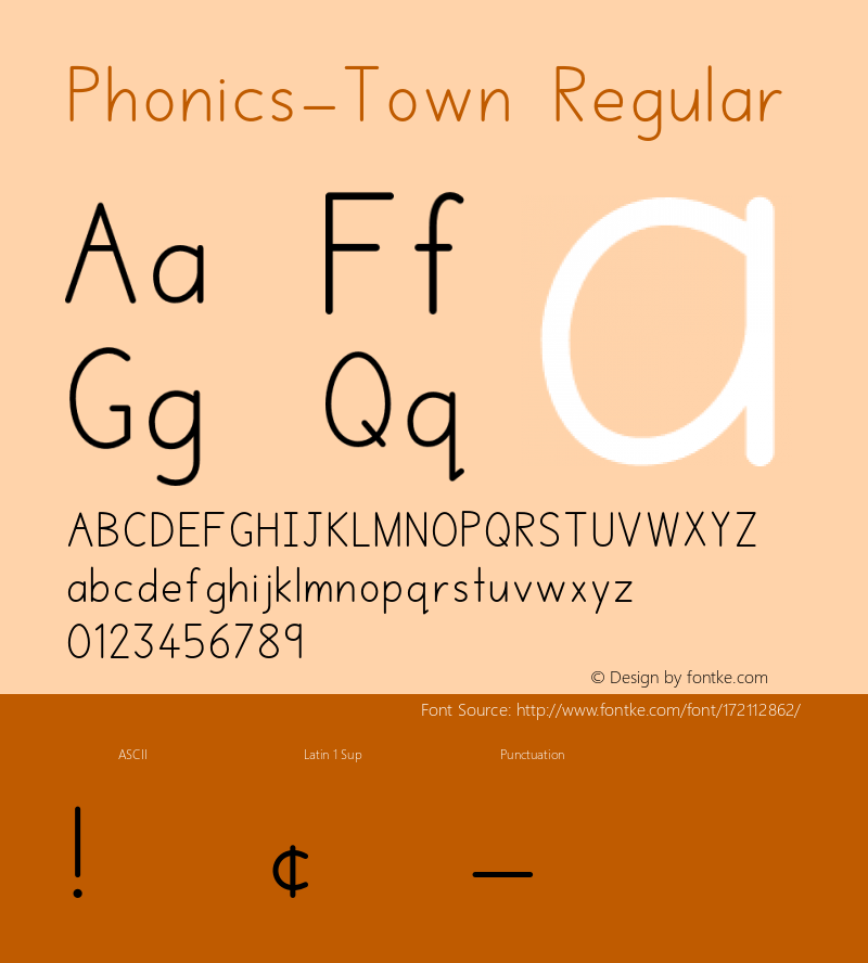 Phonics-Town Regular Version 1.000;hotconv 1.0.109;makeotfexe 2.5.65596图片样张