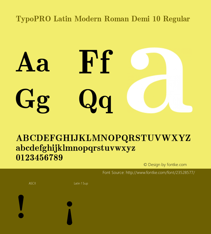 TypoPRO LM Roman Demi 10 Version 2.004;PS 2.004;hotconv 1.0.49;makeotf.lib2.0.14853 Font Sample